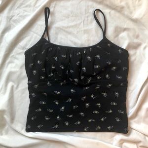 Vintage Cropped Floral Ruched Top